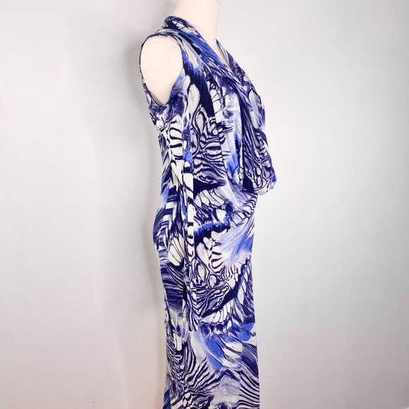 Jean Paul Gaultier - Blue Psychedelic Marble Cowl Neck Dress - Picture 6 of 16